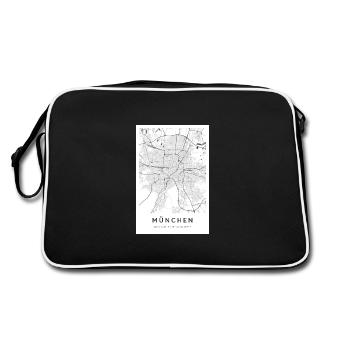 Munich map city map Citymap map Munich - Retro Bag - black/white - Back