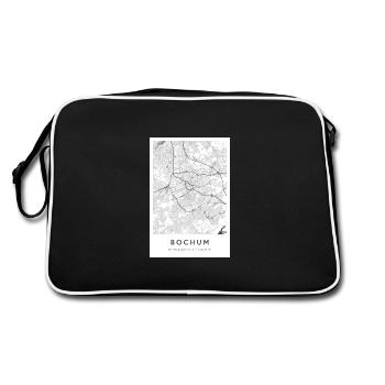Bochum NRW map city map city map map - Retro Bag - black/white - Back