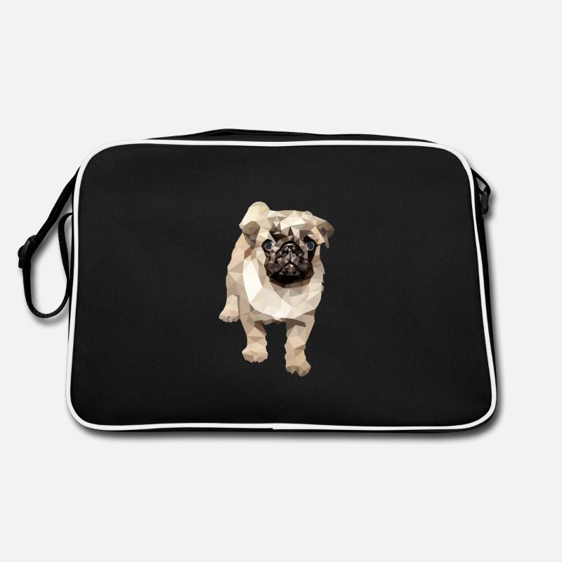 Mops Polygon Hund Retro Tasche