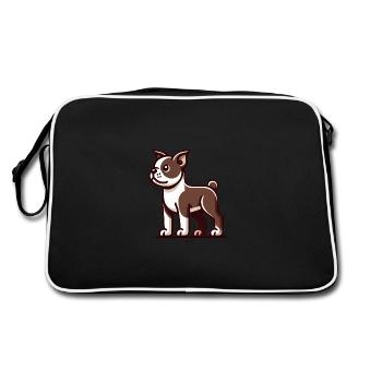 Dessin animé Boston Terrier Graphique - Sac Retro - noir/blanc - Dos