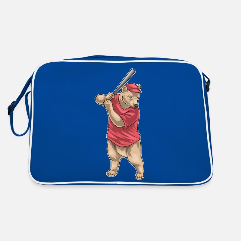 Bär Baseball Baseballschläger Retro Tasche