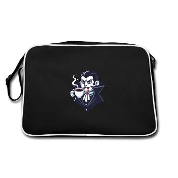 Dracula Coffee Time Cartoon Design - Sac Retro - noir/blanc - Dos