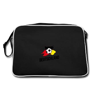 Fußball Deutschland Tor - Retro Tasche - Schwarz/Weiß - Hinten