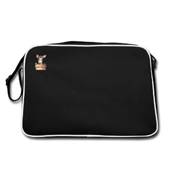 süßer Esel für die Eselklasse in der Grundschule - Retro Tasche - Schwarz/Weiß - Hinten