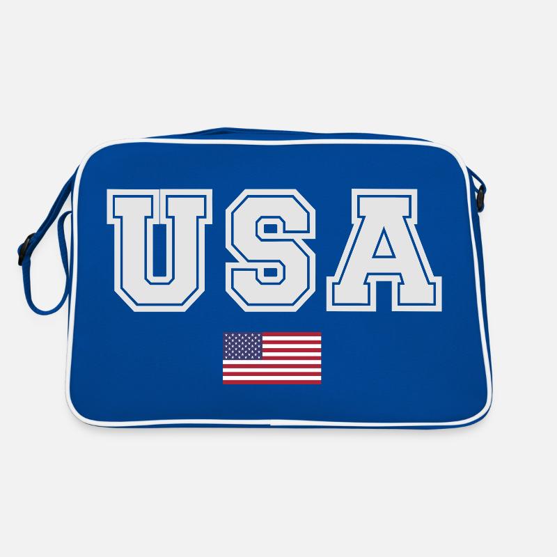 ÉQUIPE Bannière du drapeau américain des États-Unis en cours d’écriture Sac Retro