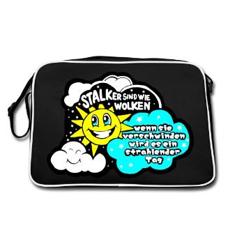 Stalker sind wie Wolken... - Retro Tasche - Schwarz/Weiß - Hinten