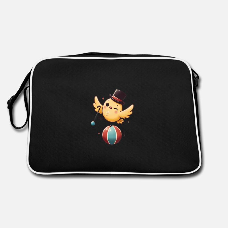 Whimsical Bird Balancing on Ball Retro Bag