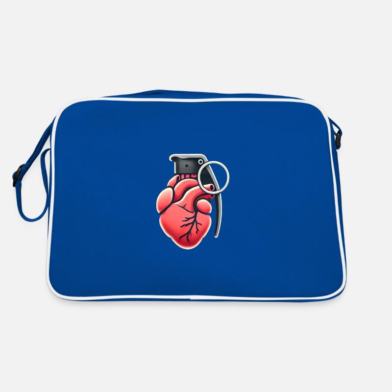Explosive Heart Grenade Design Retro Bag