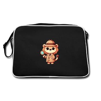 Détective lion dessin animé pour enfants - Sac Retro - noir/blanc - Dos