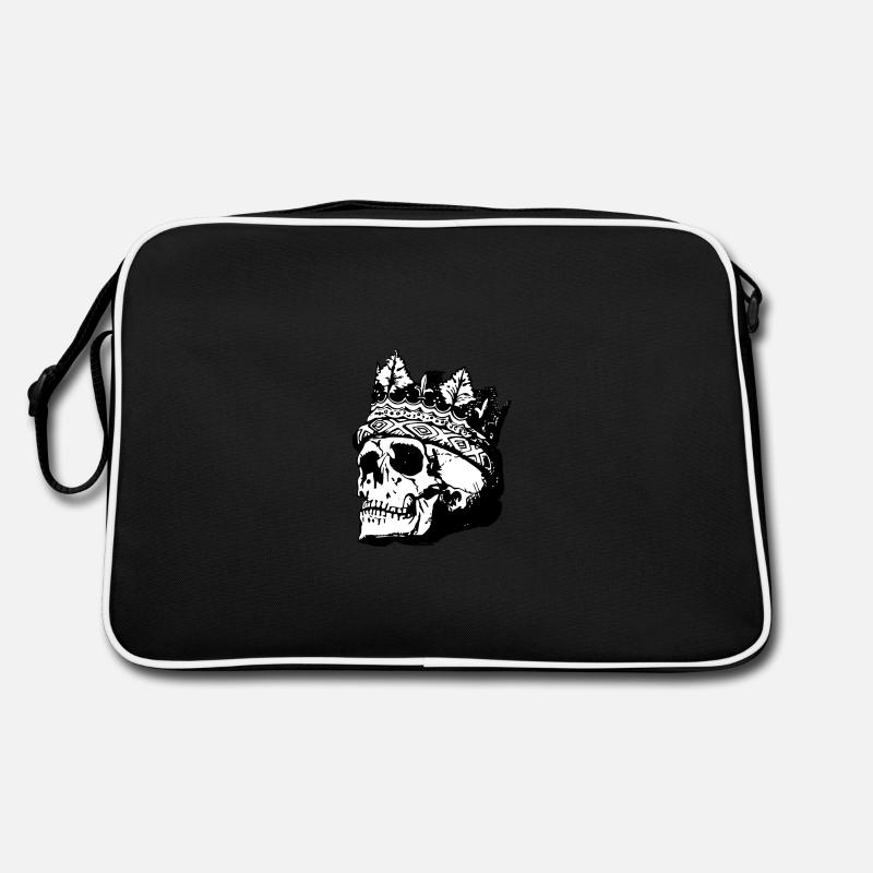 Schädel mit Krone Retro Tasche