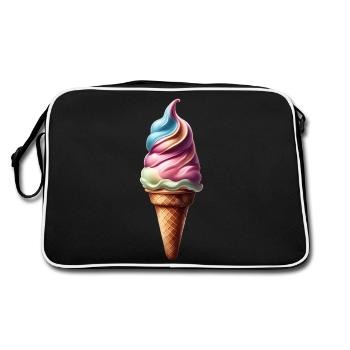 Yummy colorful icecream cone - Retro Bag - black/white - Back