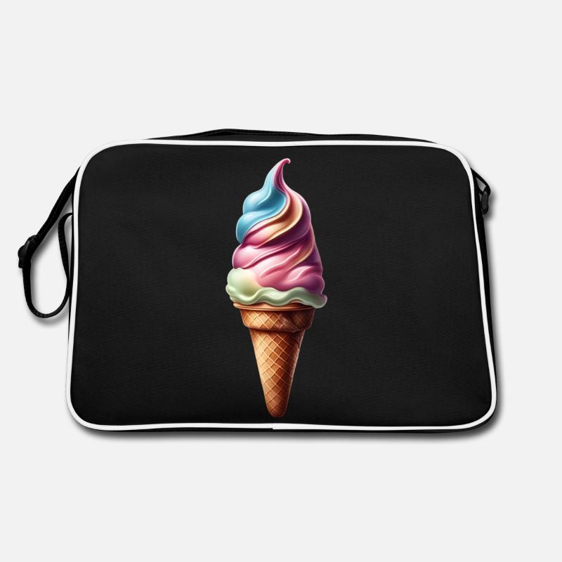Leckere bunte Eiswaffel Retro Tasche