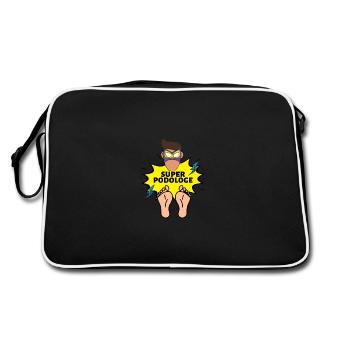 SUPER PODOLOGUE Style 1 | Drôle disant PODOLOGIE - Sac Retro - noir/blanc - Dos
