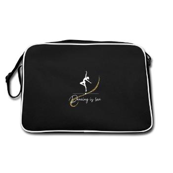 Danse, Danser c’est l’amour, Danser, Cadeau - Sac Retro - noir/blanc - Dos