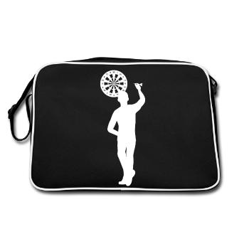 Darts Player Design Gift - Retro Bag - black/white - Back