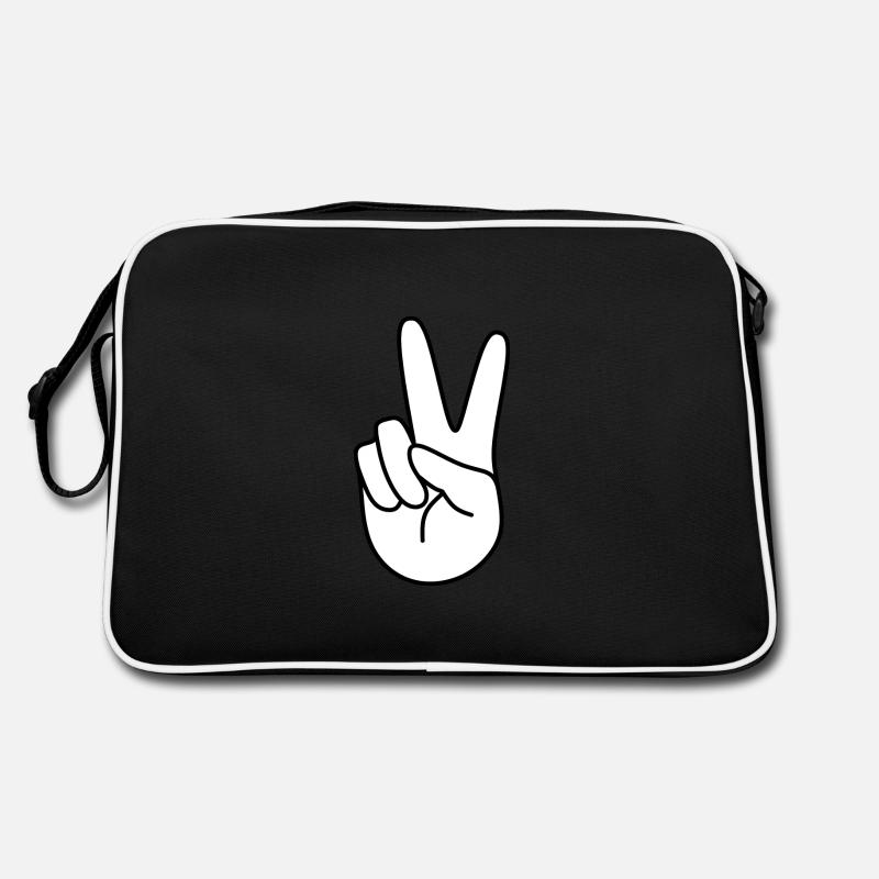 Sieg, weiß Retro Tasche