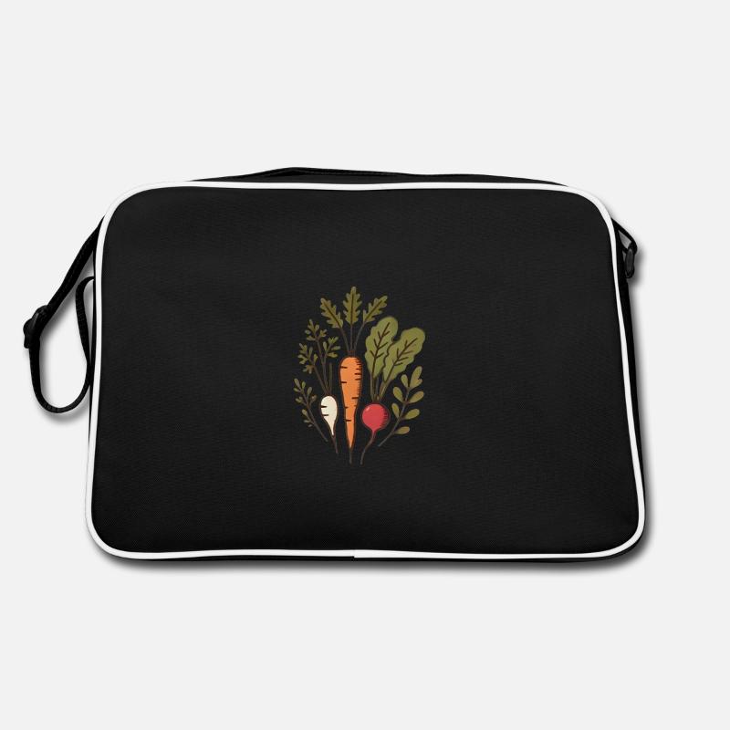 Vegan Roots Carrot Radish Design Retro Bag