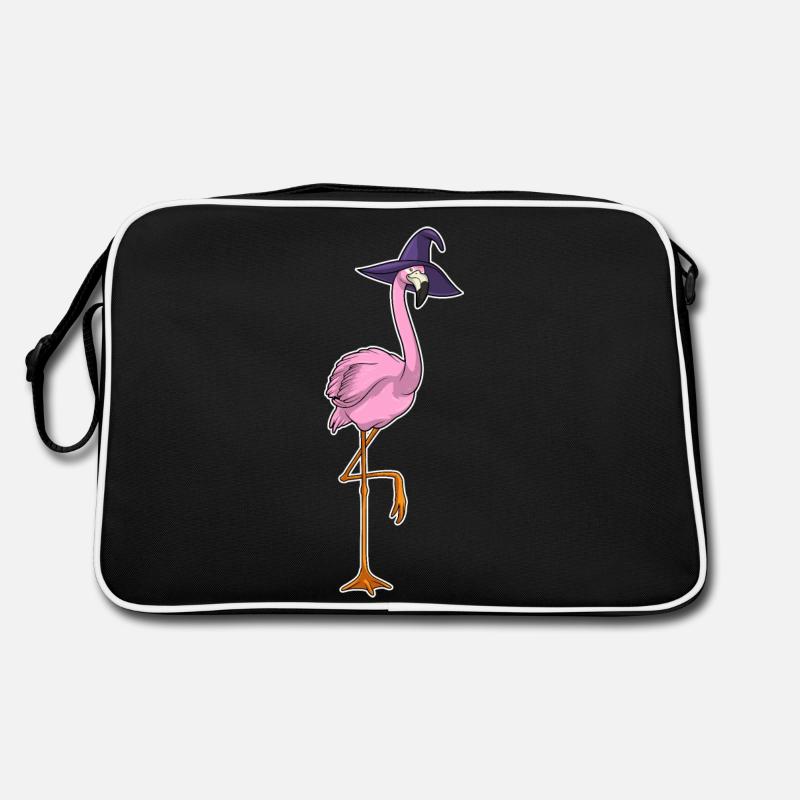 Flamingo Hexe Hut Retro Tasche
