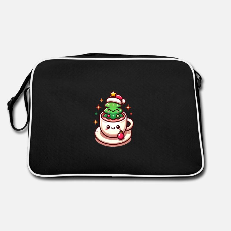 Arbre festif au design de chocolat chaud Sac Retro