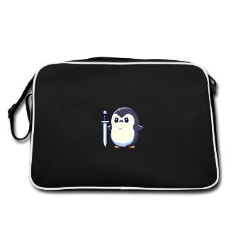 Tiny Penguin Warrior - Retro Bag - black/white - Back