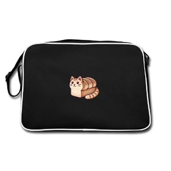 Cozy Cat Loaf Illustration - Retro Bag - black/white - Back
