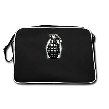 Sprengladung: Handgranate - Retro Tasche - Schwarz/Weiß - Hinten
