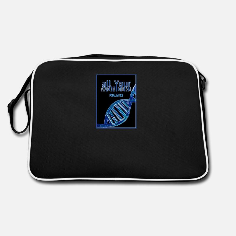 all YOUR wonders DNA - Retro Tasche - Schwarz/Weiß