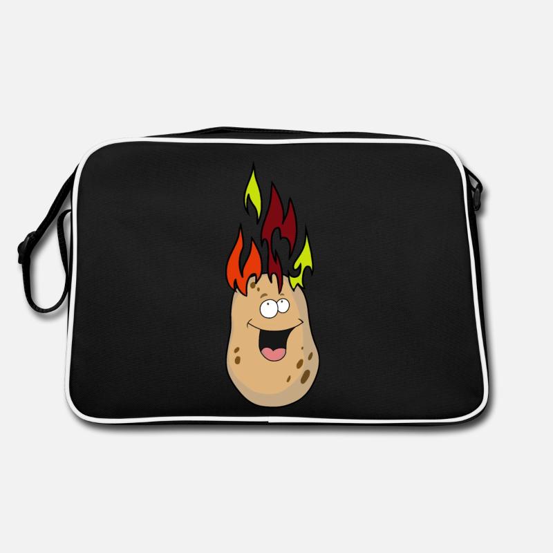 Hot potato fiery Fried potato kitchen Vegetables Retro Bag