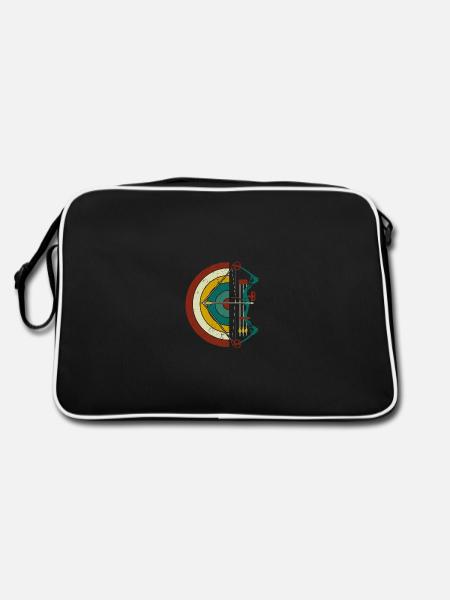 Bogenschütze Bogenschießen - Zielscheibe - Retro Tasche - Schwarz/Weiß - Hinten