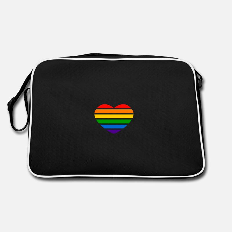 Herz - Regenbogen Retro Tasche