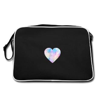 Heart, abstract, colorful - Retro Bag - black/white - Back