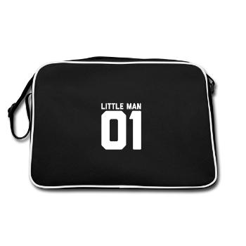 Little man big man father son design - Retro Bag - black/white - Back