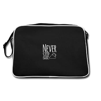 Never STOP Learning! - Retro Bag - black/white - Back