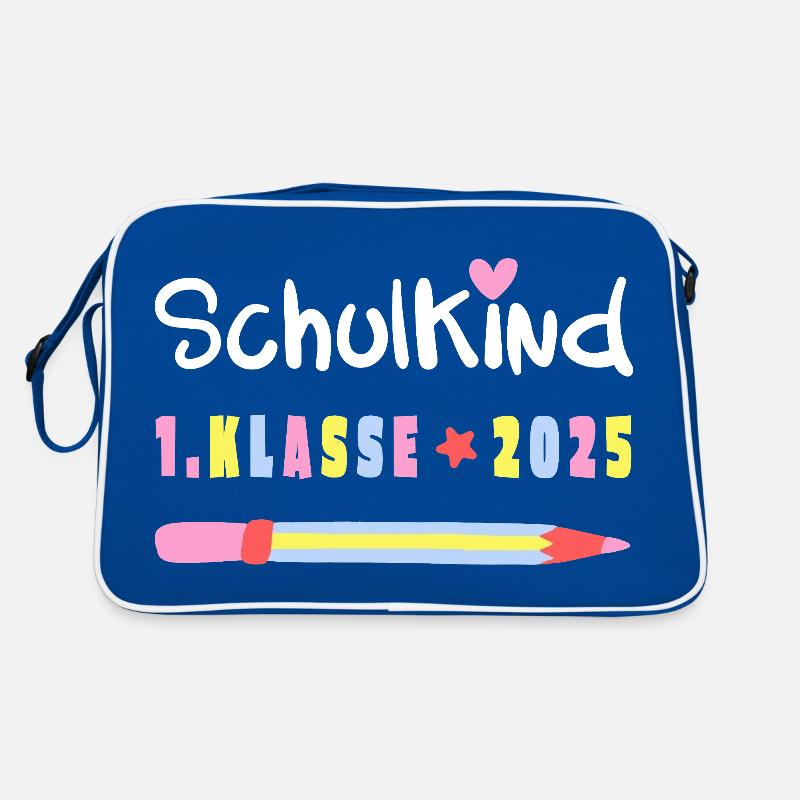 Geschenk Einschulung 2025 – Schulkind mit Name Retro Tasche