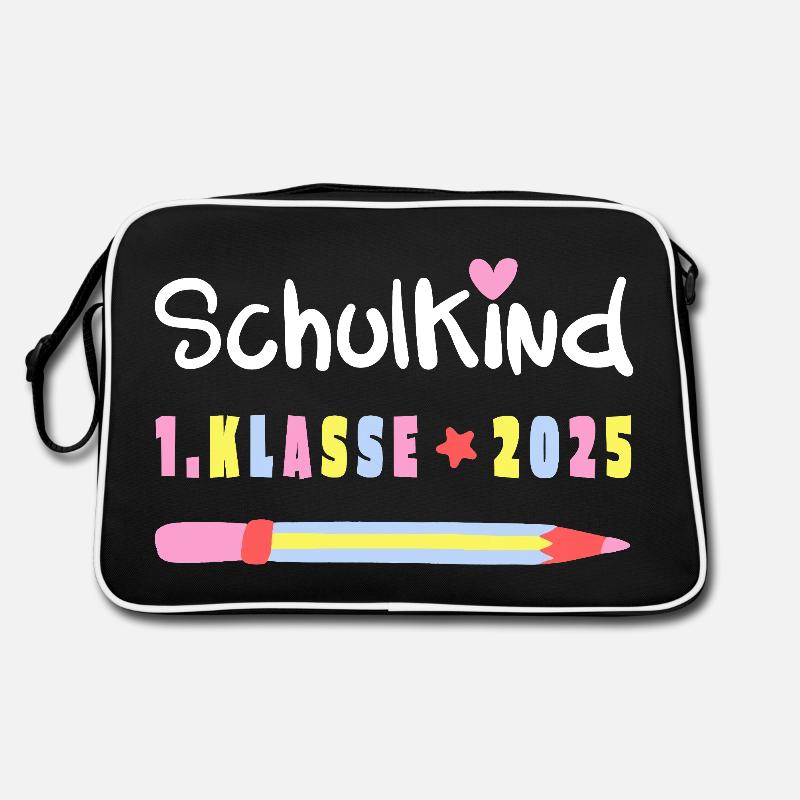 Geschenk Einschulung 2025 – Schulkind mit Name Retro Tasche