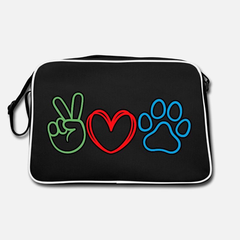 Friede. Ich liebe Hunde. Retro Tasche