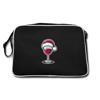 Verre à vin festif avec chapeau de Père Noël - Sac Retro - noir/blanc - Dos