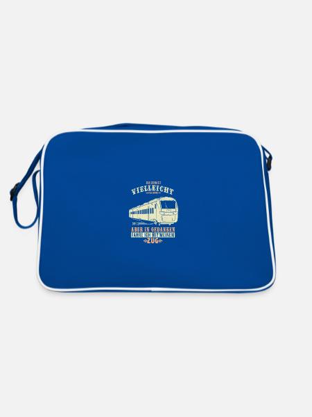 Lokführer Triebfahrzeugführer Bahnfahrer - Retro Tasche - Blau/Weiß - Hinten