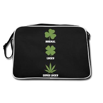 Evolution de la chance, normal, chanceux, super chanceux, - Sac Retro - noir/blanc - Dos