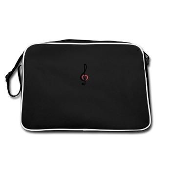 Musik Geschenk Orchester Musikliebe Lied music Pop - Retro Tasche - Schwarz/Weiß - Hinten