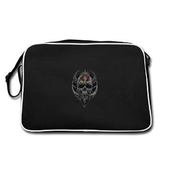 Devilish skull - Retro Bag - black/white - Back