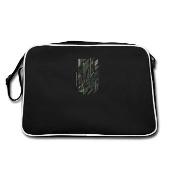 Geometric Camo Grid - Retro Bag - black/white - Back