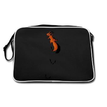 climbing Squirrel - Retro Bag - black/white - Back