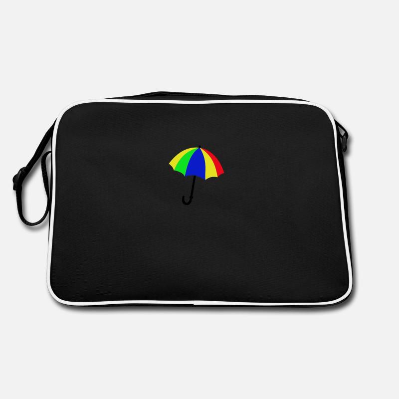 Logo bunter Regenschirm - Retro Tasche - Schwarz/Weiß
