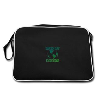 Jour de la terre bio t-shirt femmes cadeau de protection de l'environnement - Sac Retro - noir/blanc - Dos
