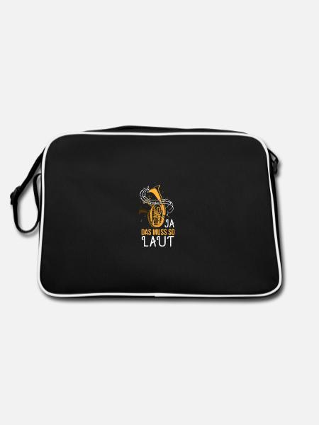 Tenorhorn Musikverein - So laut - Retro Tasche - Schwarz/Weiß - Hinten