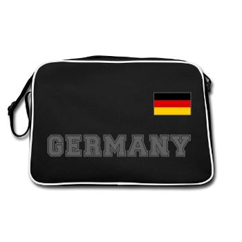 Look maillot de l’Allemagne - ALLEMAGNE avec drapeau - Sac Retro - noir/blanc - Dos