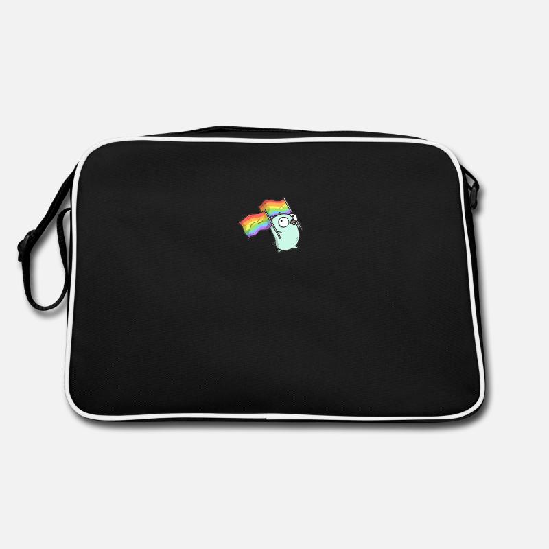Pride Gopher - Retro Tasche - Schwarz/Weiß