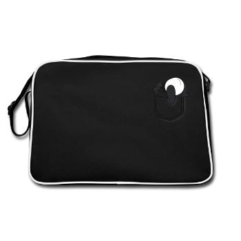 Pocket Funny Panda - Retro Bag - black/white - Back