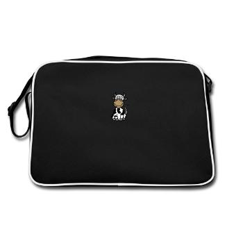 Cute cow - Retro Bag - black/white - Back